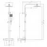 Square Brushed Brass Thermostatic Shower Column With Telescopic Slide Rail Kit & Hand Shower - Technical Drawing