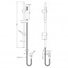 Brushed Brass Round Slide Rail Kit - Technical Drawing