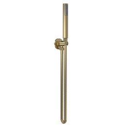 Brushed Brass Round Outlet Elbow Parking Bracket Flex and Handset