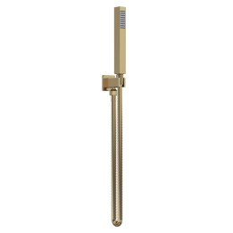 Brushed Brass Square Outlet Elbow Parking Bracket Flex and Handset