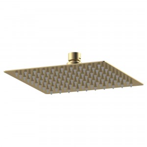 Brushed Brass Square Fixed Head