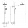 Round Thermostatic Bar Valve & Shower Kit - Brushed Pewter - Technical Drawing