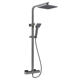 Square Thermostatic Bar Valve & Shower Kit - Brushed Pewter