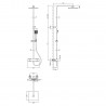 Square Thermostatic Bar Valve & Shower Kit - Brushed Pewter - Technical Drawing