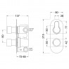 Arvan Twin Thermostatic Shower Valve With Diverter - Brushed Pewter - Technical Drawing