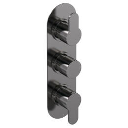 Arvan Triple Thermostatic Shower Valve With Diverter - Brushed Pewter