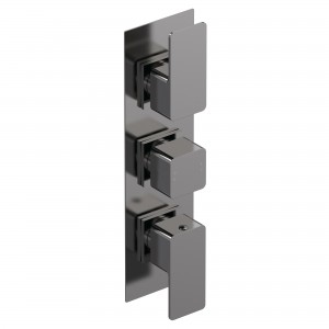 Windon Triple Thermostatic Valve With Diverter - Brushed Pewter