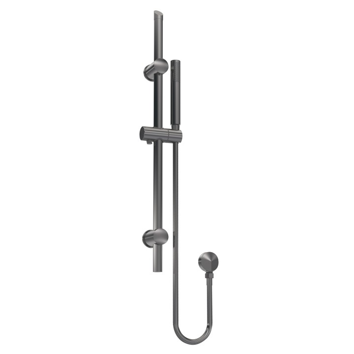Round Slider Rail Kit with Elbow - Brushed Pewter