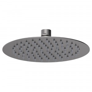 Round Fixed Shower Head 200mm - Brushed Pewter