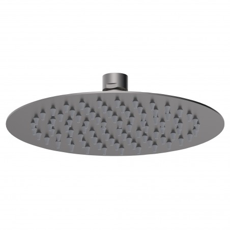Round Fixed Shower Head 200mm - Brushed Pewter