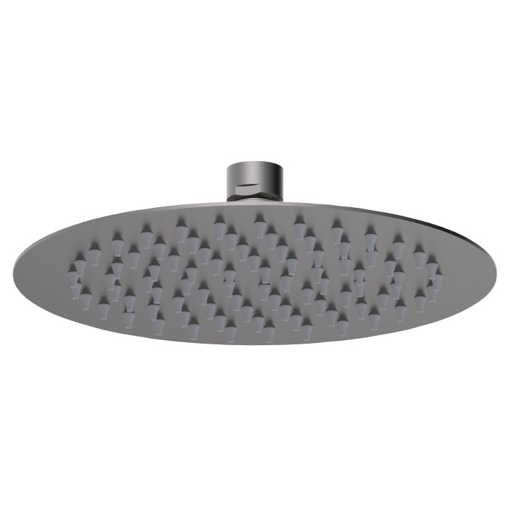 Round Fixed Shower Head 200mm - Brushed Pewter
