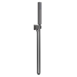 Square Outlet Elbow Parking Bracket Shower Hose and Handset - Brushed Pewter