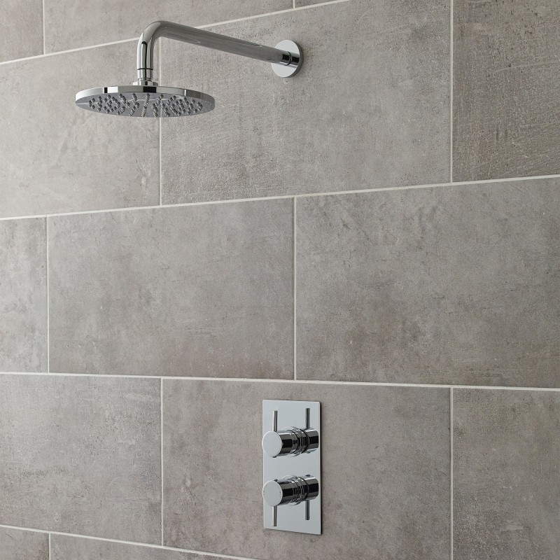 Quest Rectangular Concealed Shower Valve with Diverter Dual Handle - Insitu