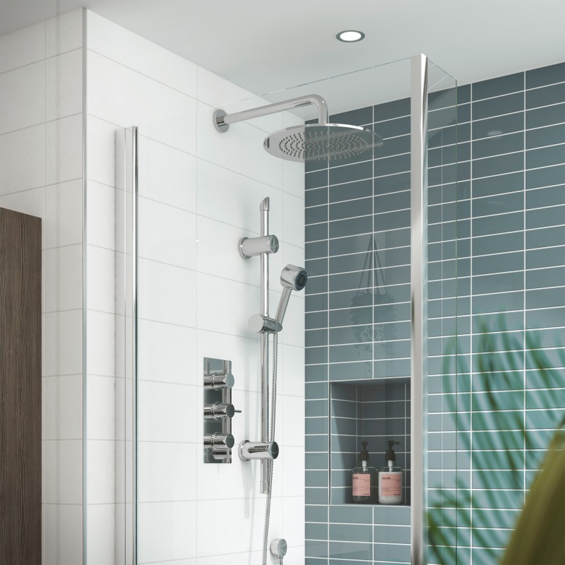 Quest Rectangular Concealed Dual Shower Valve - Insitu