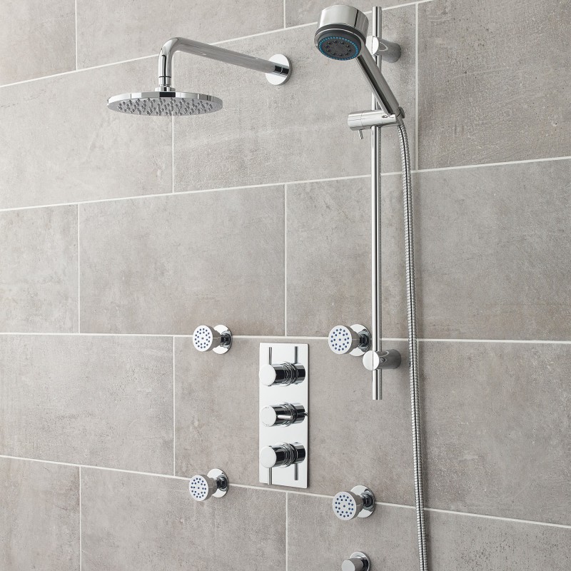 Quest Rectangular Concealed Dual Shower Valve - Insitu