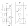 Quest Rectangular Concealed Dual Shower Valve - Technical Drawing