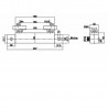Square Thermostatic Bar Shower Valve Bottom Outlet - Technical Drawing