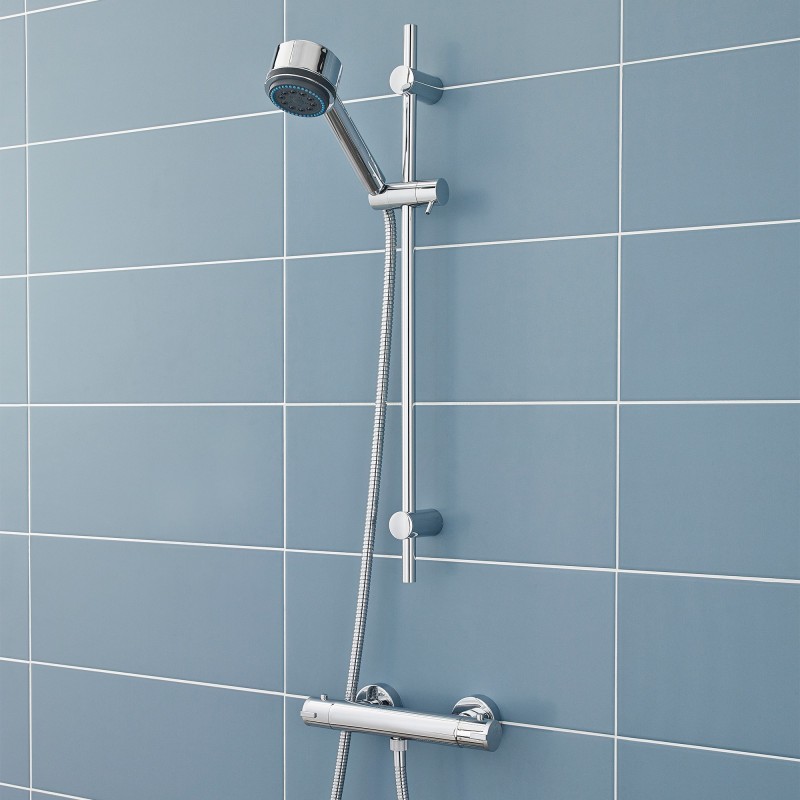 Minimalist Thermostatic Bar Shower Valve Bottom Outlet - Insitu