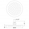 Chrome 200mm LED Round Fixed Shower Head - Technical Drawing