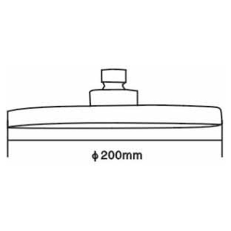 Chrome 200mm Round Fixed Shower Head - Technical Drawing