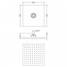 Chrome 200mm Square Fixed Shower Head - Technical Drawing