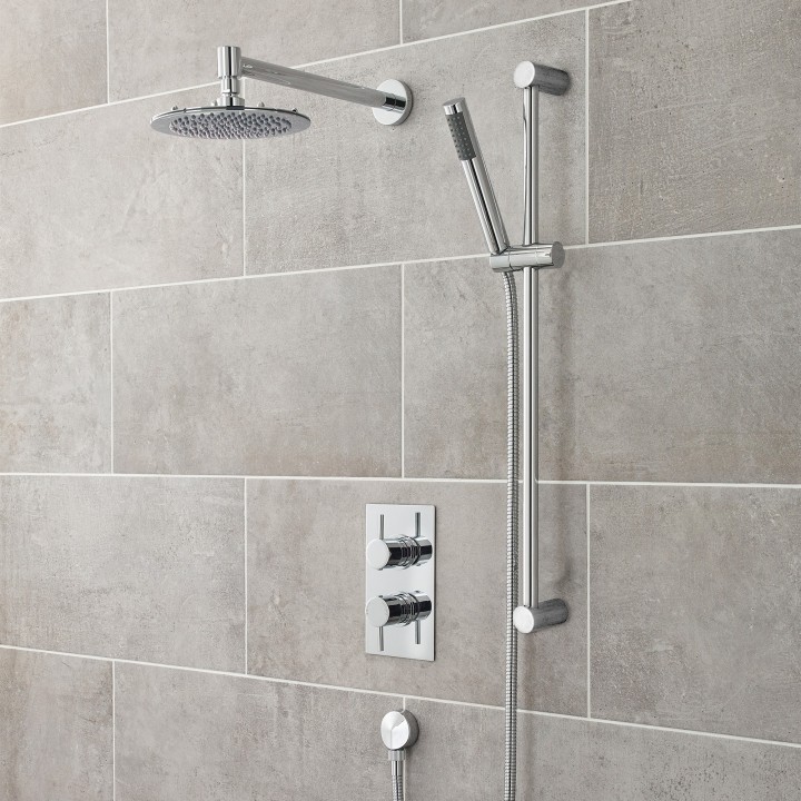 Chrome Contemporary Shower Head Wall-Mounting Arm 350mm - Insitu