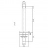 Chrome Round Shower Head Ceiling-Mounting Arm 150mm - Technical Drawing