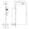 Square Chrome Thermostatic Shower Column With Telescopic Slide Rail Kit & Hand Shower - Technical Drawing