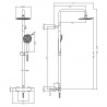 Round Chrome Thermostatic Shower Column With Telescopic Slide Rail Kit & Hand Shower - Technical Drawing