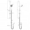 Luxury Curved Slide Rail Kit With Multi Function Handset And Elbow - Technical Drawing