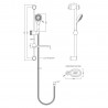 Round Multi-Function Shower Slide Rail Kit With Soap Dish - Technical Drawing