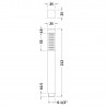 Chrome Square Brass Shower Handset - Technical Drawing