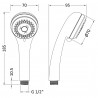 Three Function Shower Handset - Technical Drawing