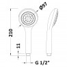 Easy-clean Shower Handset - Technical Drawing