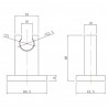 Chrome Square Wall Bracket For Shower Handsets - Technical Drawing