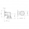Back to Wall Shower Elbow - Technical Drawing