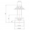 Square Body Shower Jet - Technical Drawing