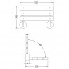 Shower Seat with Chrome Hinges - Technical Drawing