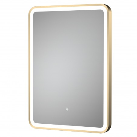 Hydrus 500mm(W) x 700mm(H) Framed LED Touch Sensor Mirror - Brushed Brass