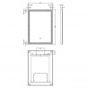 Lyra 500mm(W) x 700mm(H) LED Touch Sensor Mirror - Technical Drawing