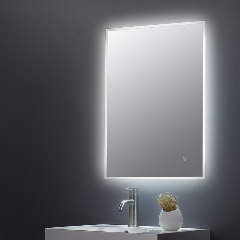 Leva 500mm(W) x 700mm(H) (Reversible) Ambient Lit LED Touch Sensor Mirror - Insitu