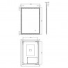 Leva 500mm(W) x 700mm(H) (Reversible) Ambient Lit LED Touch Sensor Mirror - Technical Drawing
