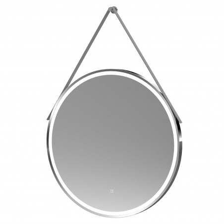 Chrome 800mm Round LED Bathroom Mirror with Strap