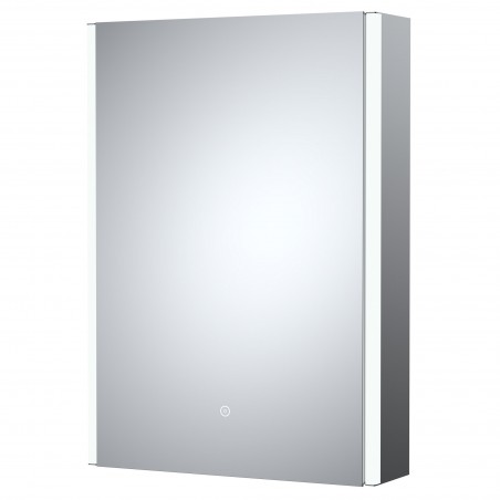 Pavo 500mm(W) x 700mm(h) LED Touch Sensor 1 Door Mirror Cabinet (Shaver Socket & 2 Shelves)
