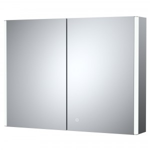 Leda 800mm(W) x 600mm(H) LED Touch Sensor 2 Door Mirror Cabinet (Shaver Socket & 2 Shelves)