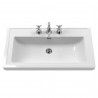 Classique 500mm Wall Hung 1 Drawer Vanity Unit with Basin Satin White - 1 Tap Hole - Insitu