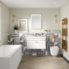 Classique 500mm Wall Hung 1 Drawer Vanity Unit with Basin Satin White - 1 Tap Hole - Insitu