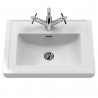 Classique 500mm Wall Hung 1 Drawer Vanity Unit with Basin Satin Grey - 1 Tap Hole - Insitu