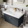 Classique 600mm Wall Hung 1 Drawer Vanity Unit with 1 Tap Hole Basin - Soft Black - Insitu