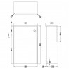 Classique 500mm Back to Wall WC Toilet Unit - Satin Green - Technical Drawing